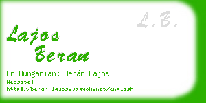 lajos beran business card