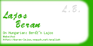 lajos beran business card